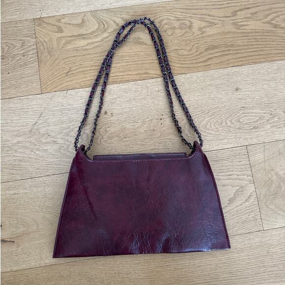 No brand - Crossbody Faux Leather Handbag in Dark Red - Picture 4 of 4